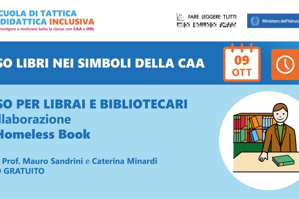 Una formazione online gratuita sulla CAA per librari e bibliotecari a cura di Homeless Book